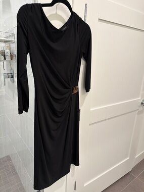 Tahari black wrap dress